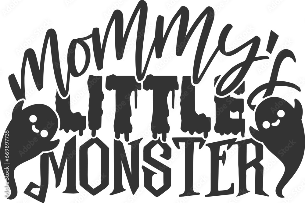 Fototapeta premium Mommy's Little Monster - Halloween Illustration