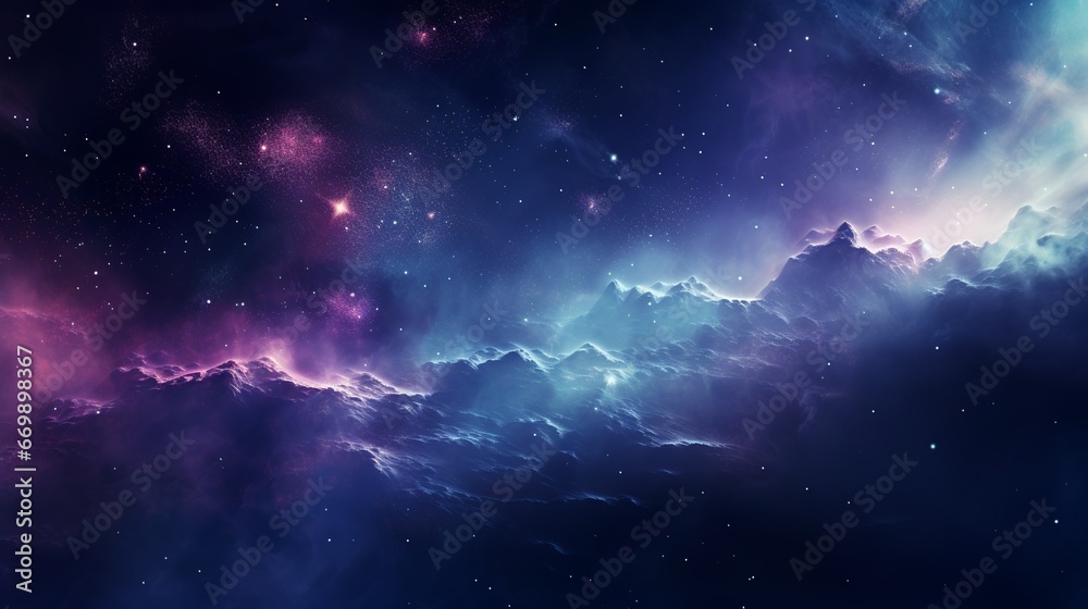 night sky glowing with iridescent deep space