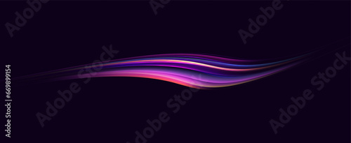 Neon speed lines. Dynamic light motion traces. Light trace wave, trace line.	
Neon swirls.