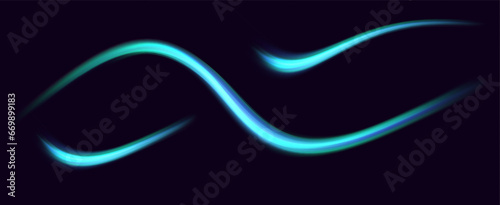 Futuristic neon lines.Wavy lines of light.Speed ​​lines.