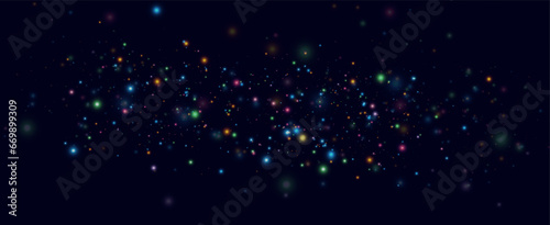 
Greeting powder. Dust light effect. Decoration for posters, cards, banners, Christmas particles.