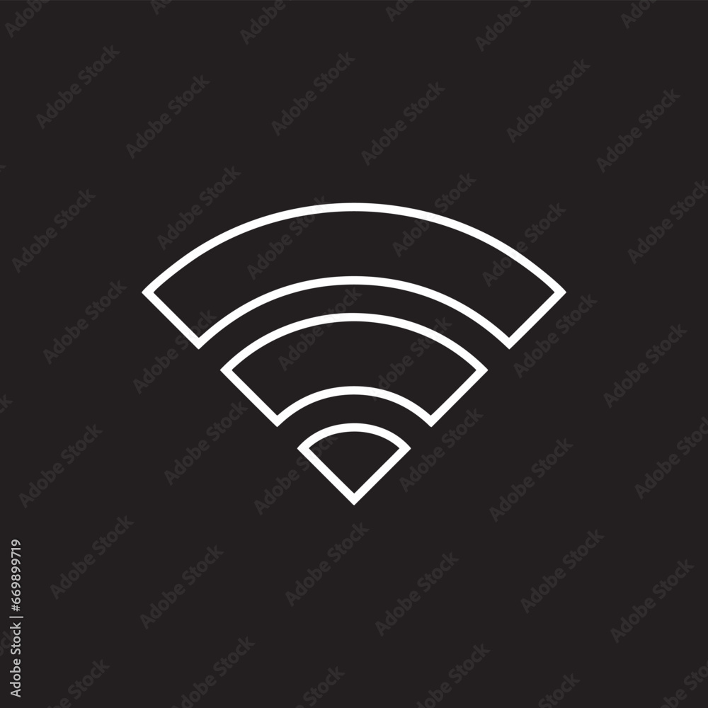 Wi Fi icon vector. Wireless internet logo design. Wifi vector icon illustration isolated on black background Wi Fi icon vector. Wireless internet logo design. Wifi vector icon illustration isolated on black background