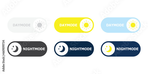 Switch icon vector illustration. Daymode, nightmode on isolated background. Off, on sign concept.