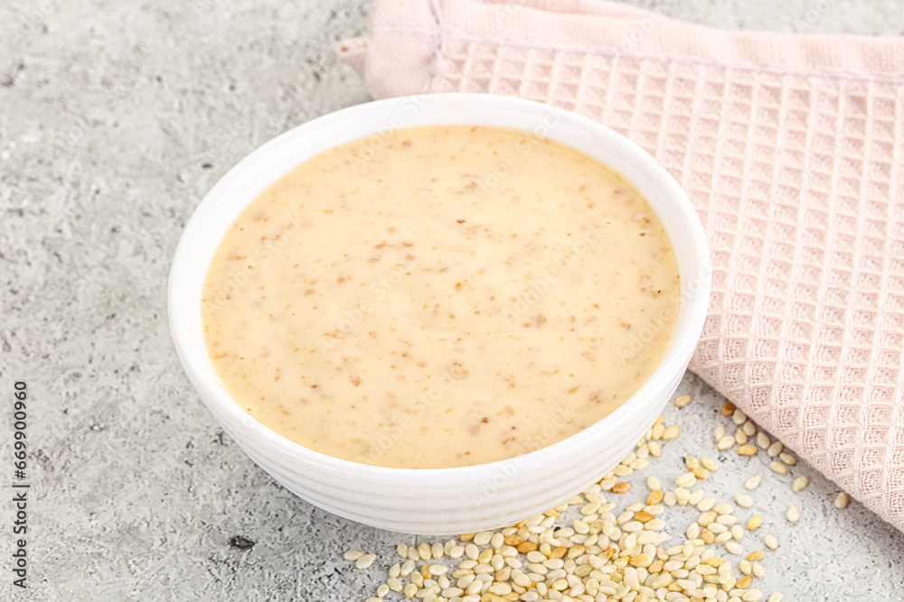 Sesame sauce in the bowl Sesame sauce in the bowl