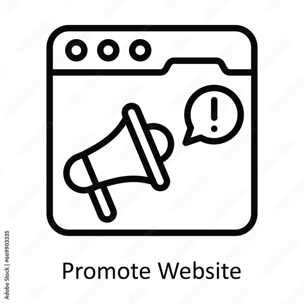 Promote Website vector outline Design illustration. Symbol on White background EPS 10 File Promote Website vector outline Design illustration. Symbol on White background EPS 10 File