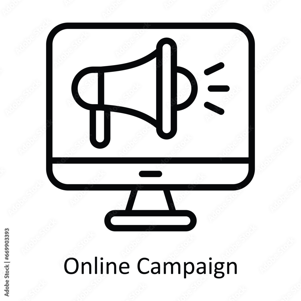 Online Campaign vector outline Design illustration. Symbol on White background EPS 10 File Online Campaign vector outline Design illustration. Symbol on White background EPS 10 File
