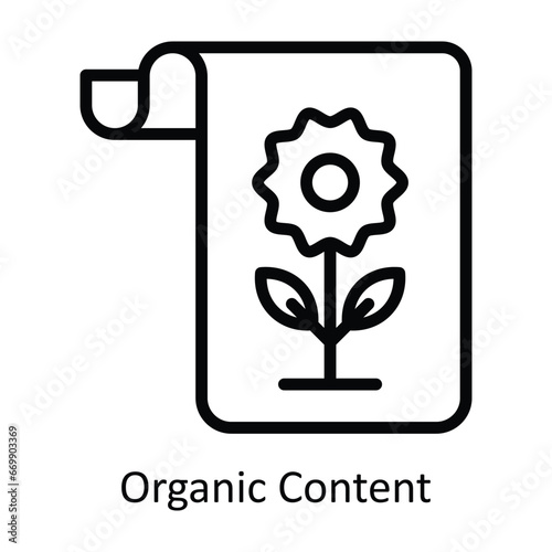 Organic Content vector outline Design illustration. Symbol on White background EPS 10 File 