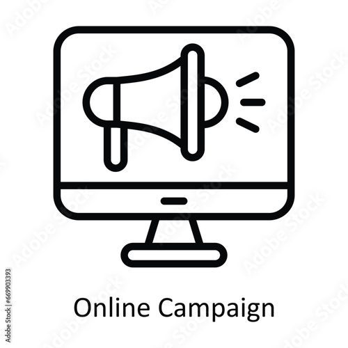 Online Campaign vector outline Design illustration. Symbol on White background EPS 10 File 