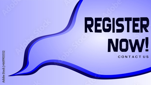 Register now contact us wave stream blue poster signage