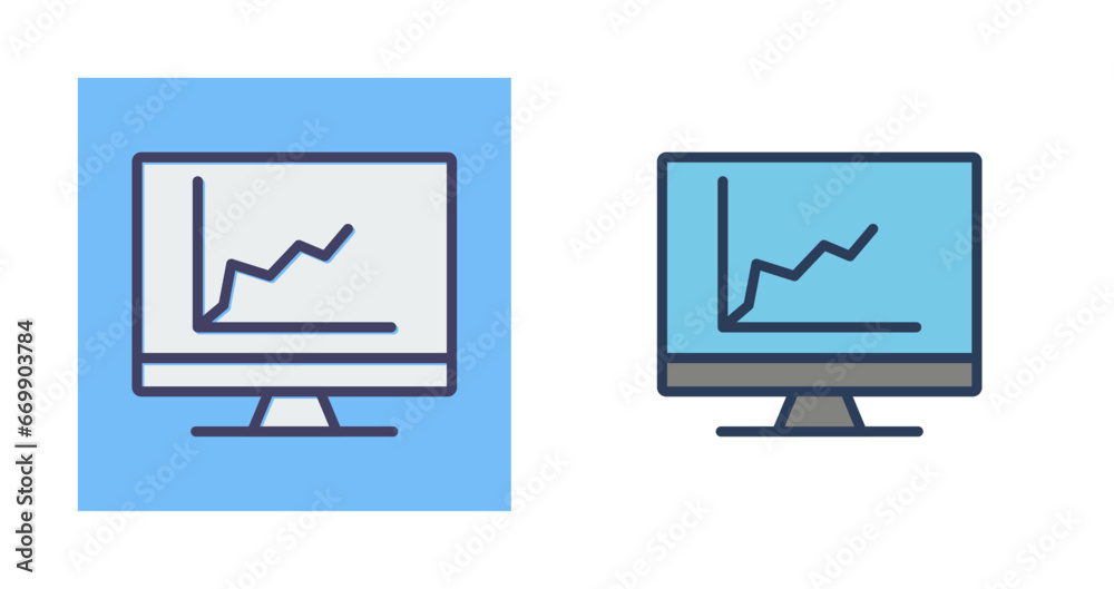 Diagram on screen Vector Icon Diagram on screen Vector Icon