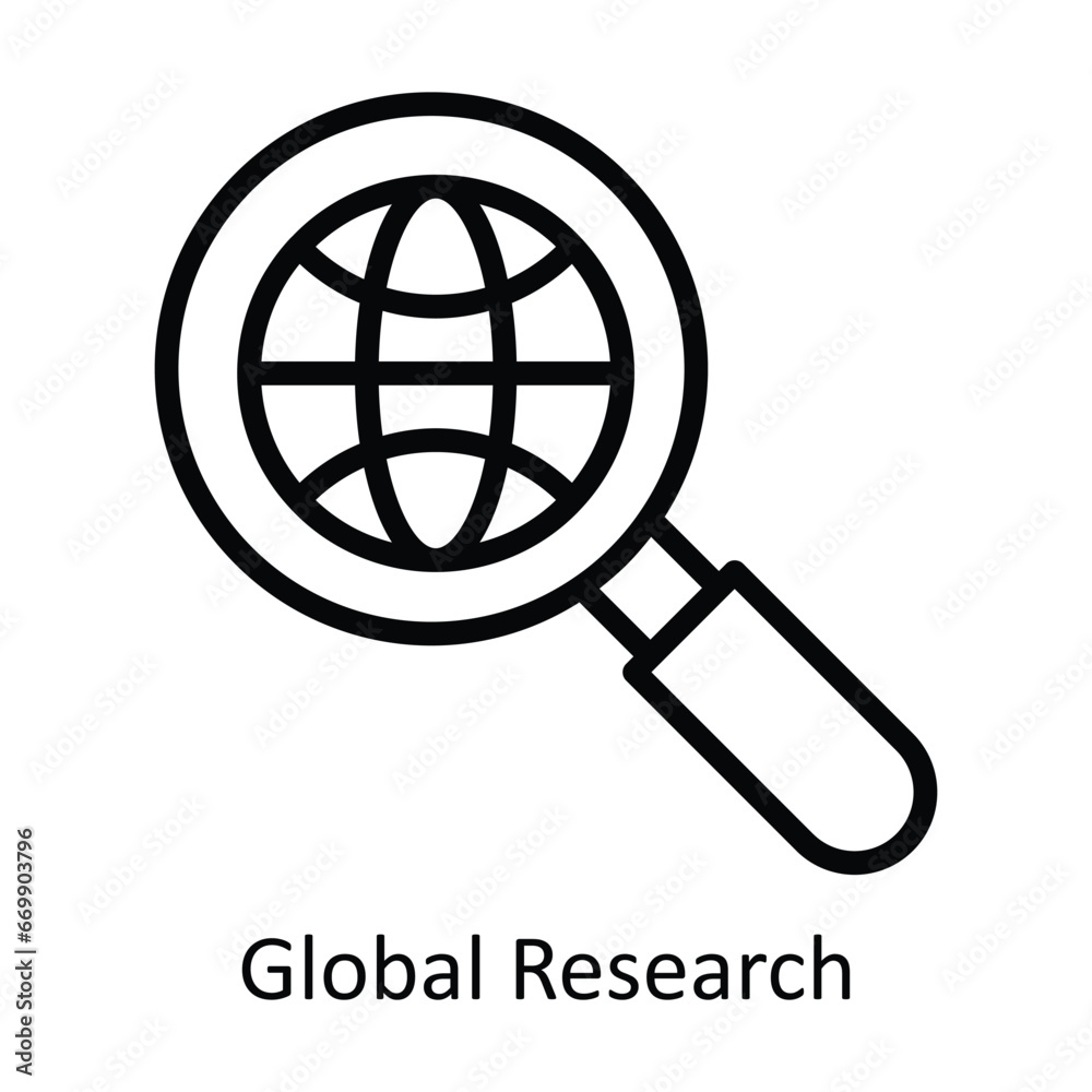Global Research vector outline Design illustration. Symbol on White background EPS 10 File Global Research vector outline Design illustration. Symbol on White background EPS 10 File