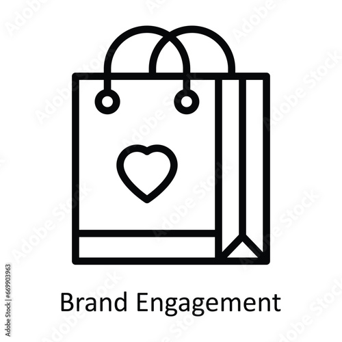 Brand Engagement vector outline Design illustration. Symbol on White background EPS 10 File 