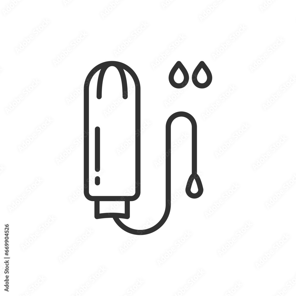 Period tampon, linear icon. Line with editable stroke Period tampon, linear icon. Line with editable stroke