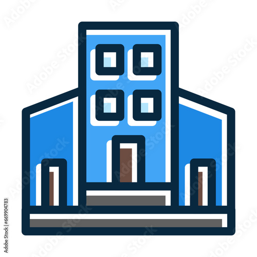 Main Establishment Vector Thick Line Filled Colors Icon Design Vector Thick Line Filled Colors Icon Design