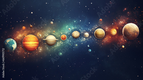 space planets, nebula and galaxie