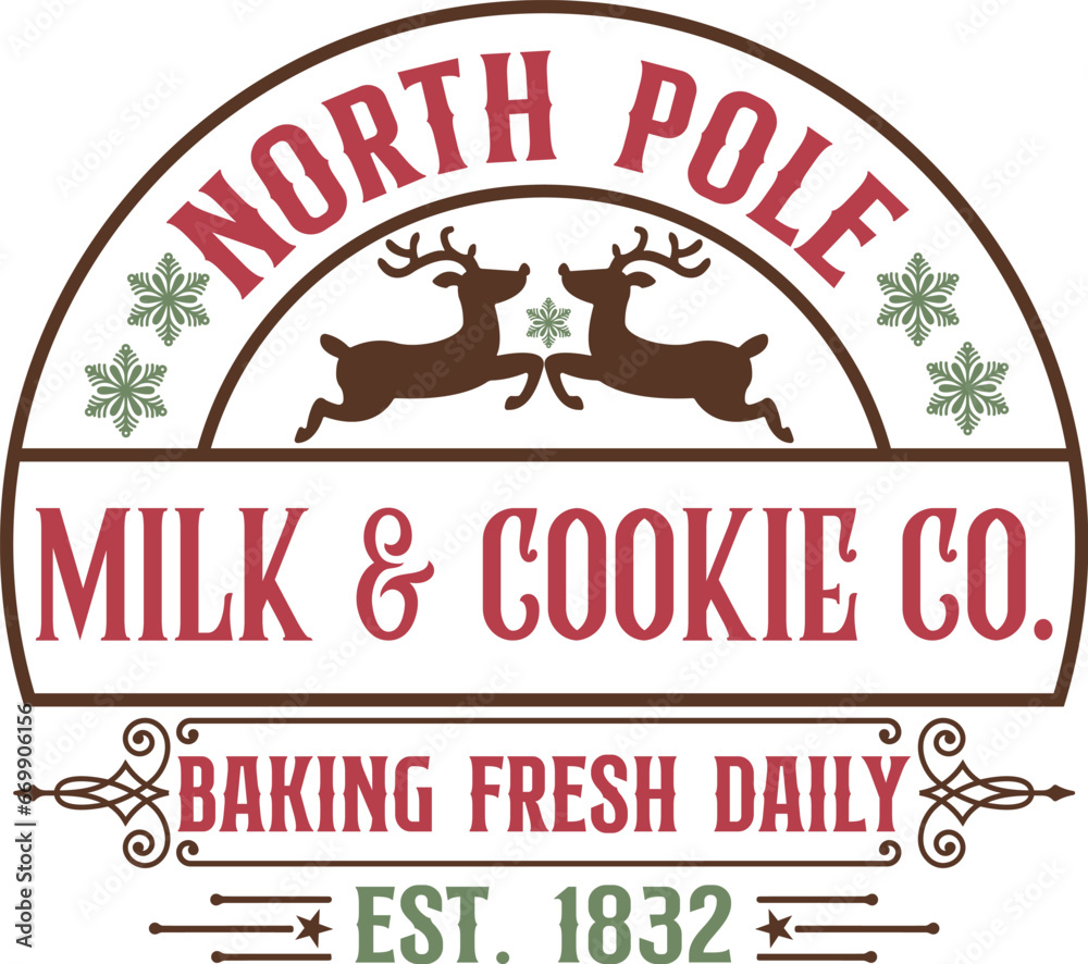Retro Christmas Sign SVG Design 