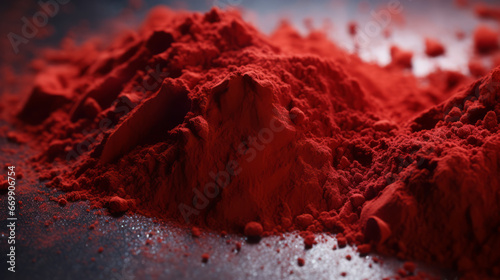 Red algae powder extract on a dark surface