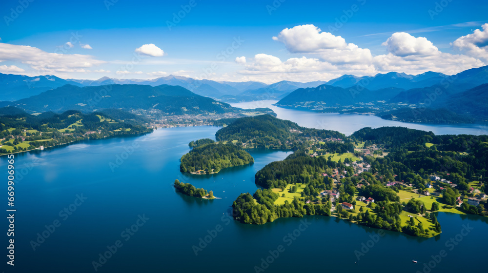 Aerial view Bad Weise and Abwinkl Tegernsee Upper