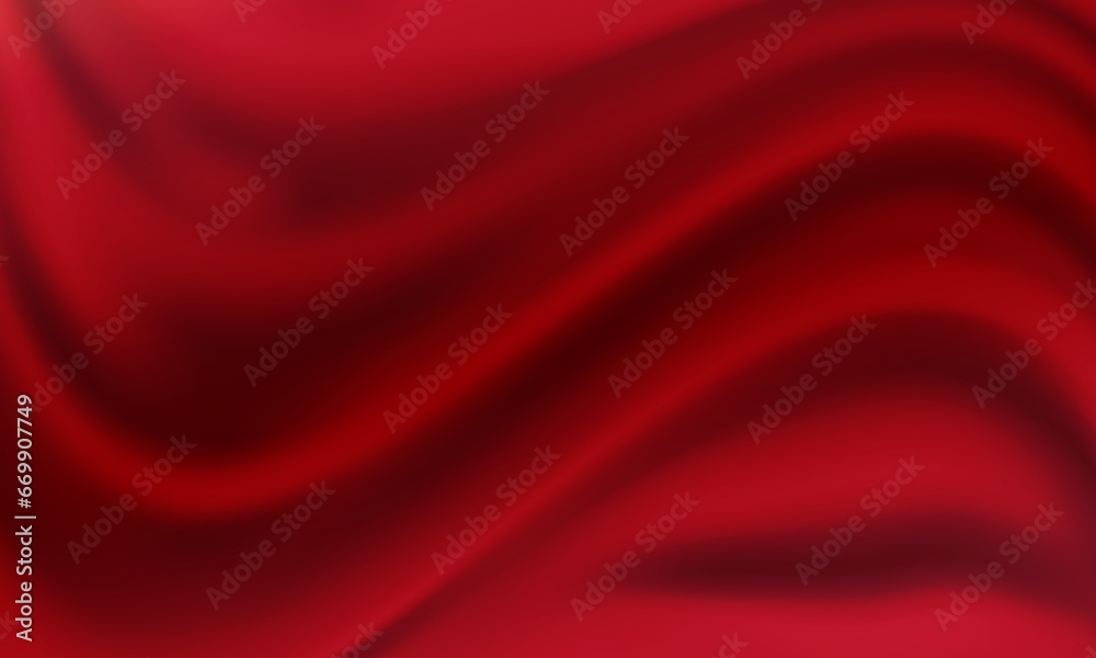 Background of red fabric with several folds. - Vector.