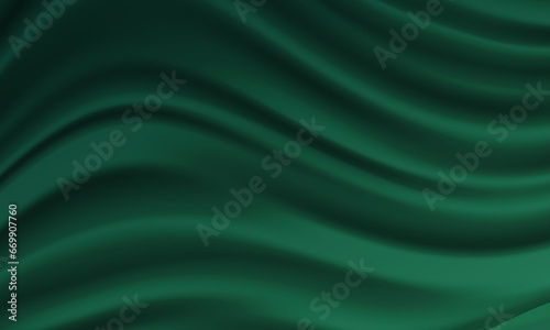 Background of green fabric with several folds. - Vector.