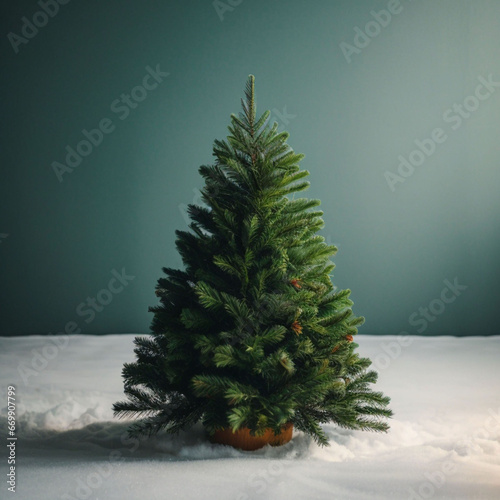 Christmas tree decor presents new year night interior