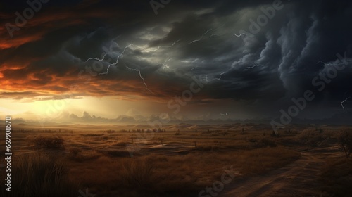 Today at 1-03 AM thundercloud, looming storm, western plains, high grass, photorealistic, 8k