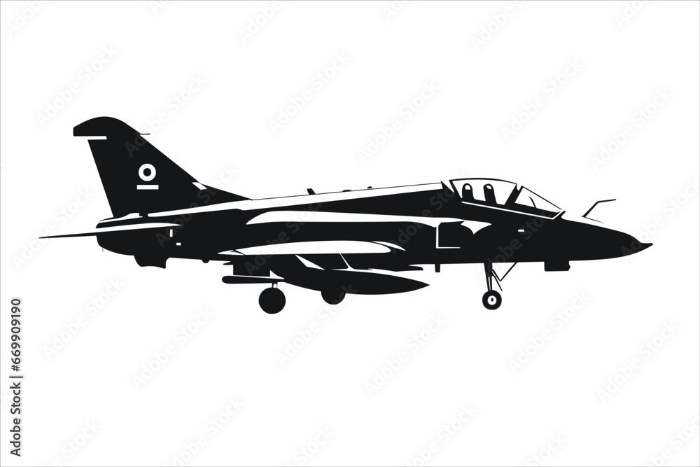 black silhouette of a jet fighter, fighter aircraft silhouette, the ...