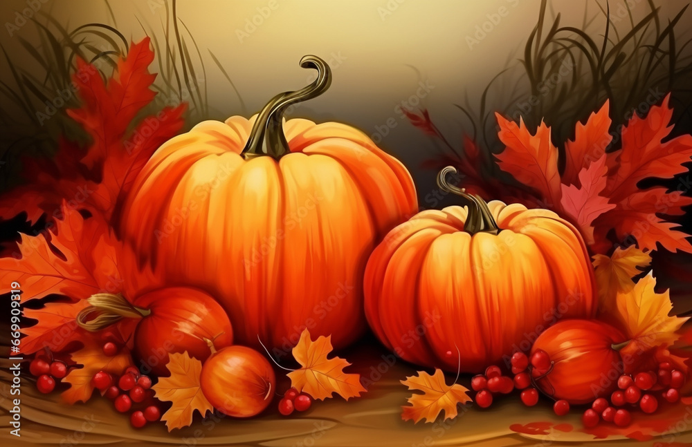 Golden Autumn Pumpkins
