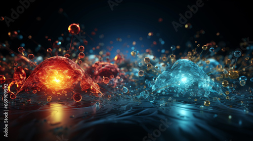 3d illustration of abstract background with particles and lines, connection structure © korkut82