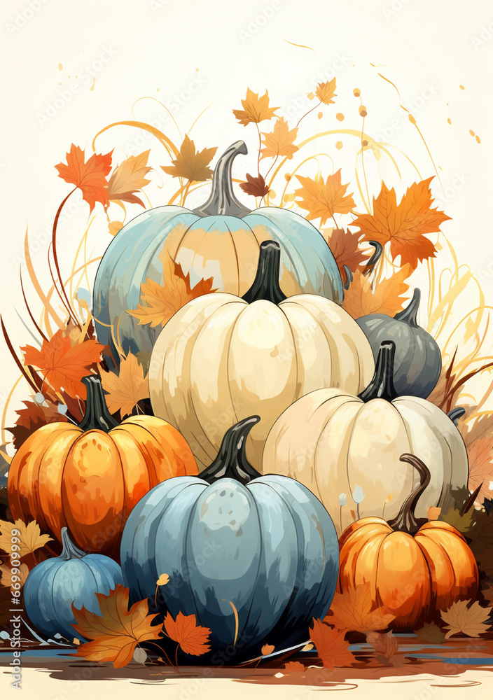 Naklejka premium Pumpkin Harvest