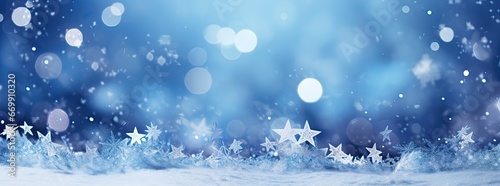 blue christmas snowy background © EnelEva