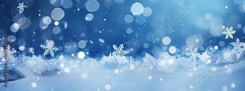 blue christmas snowy background