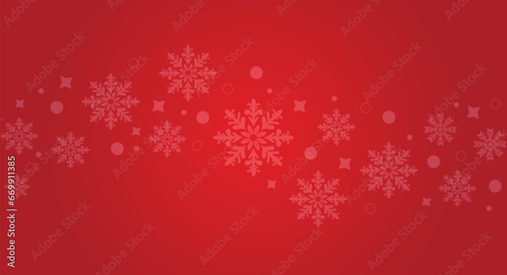 Red Christmas background with snowflakes. white snowflake background pattern