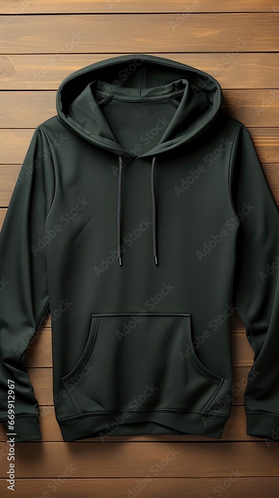 Blank black male hoodie sweatshirt long sleeve with clipping path, mens hoody with hood for your design mockup for print, isolated on white background. Mockup template design. Generative AI