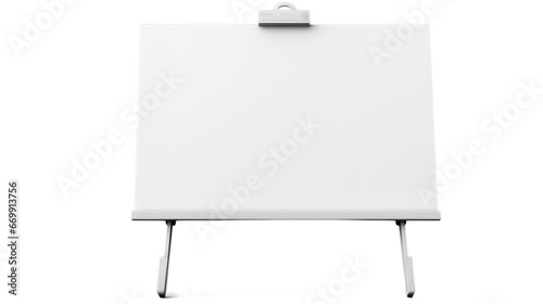 Easel sign mockup, white board, welcome sign isolated on transparent background, Generative ai.