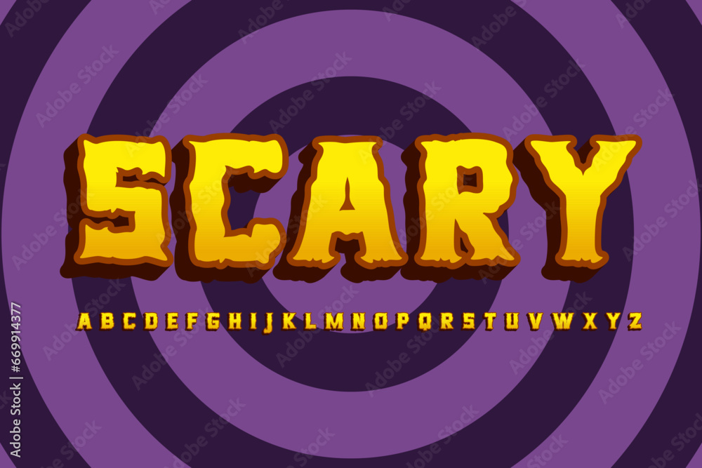 Scary 3d text effect vector for Halloween poster