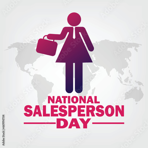 National Salesperson Day. Design template for banner, poster, flyer. Vector illustration