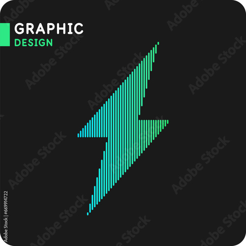 The energy designation icon. The picture represents electricity, voltage. Icon of lightning, thunder.