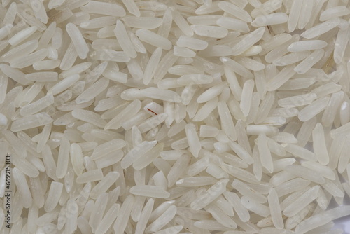 white rice background, top view of white rice