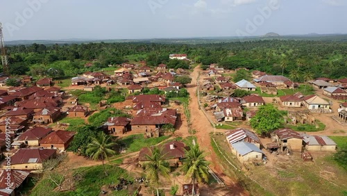 shot of a village in the western part of nigeria photo