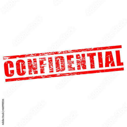 Confidential, rubber stamp made of rubber