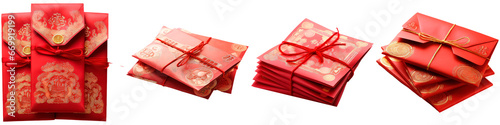Red Envelope on white background, chinese new year and christmas concept