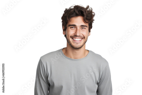 Positive Expression Handsome Man Isolated on Transparent Background photo