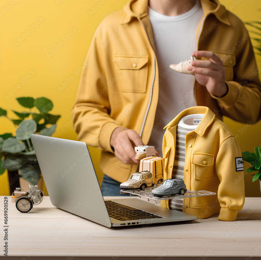 Obraz premium person working on computer (Generative AI)