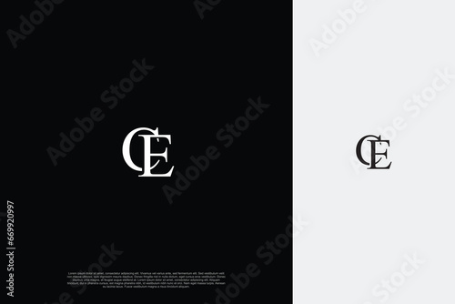 Initial Letter CE Logo monogram typography for business name. Vector logo inspiration photo