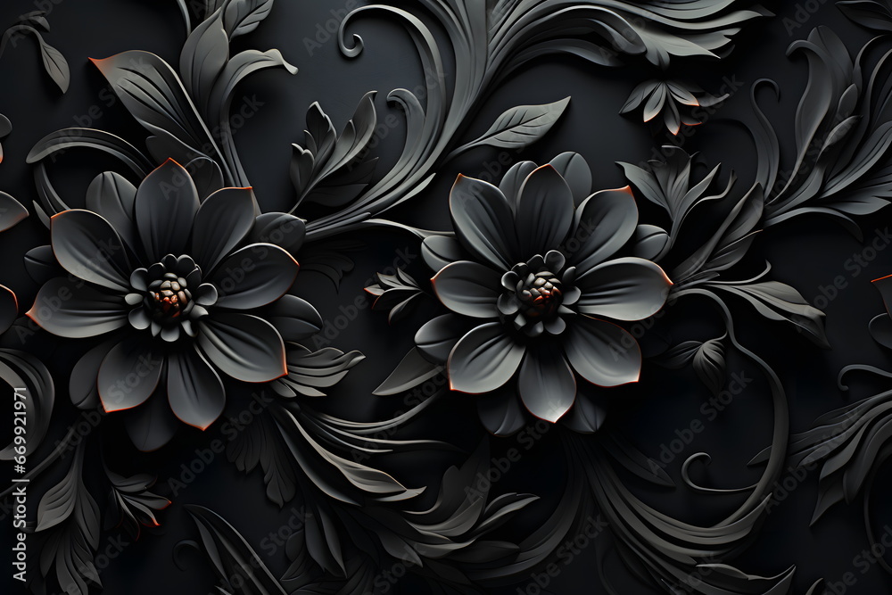 black floral background