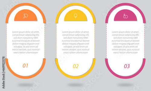 BUSINESS INFOGRAPHIC DESIGN THREE STEP.