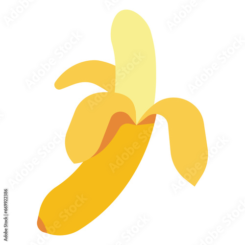 peeled banana fruit illustration