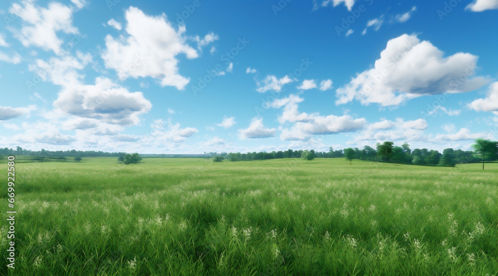 Spring sky field nature summer green blue rural meadow grass landscape Spring sky field nature summer green blue rural meadow grass landscape