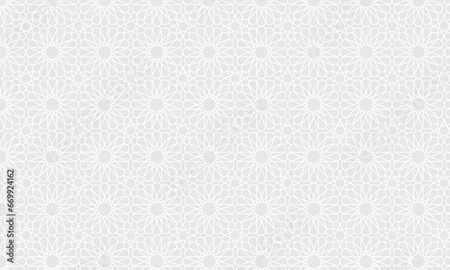 Islamic Geomteric Pattern Background with white color for wall of building or other